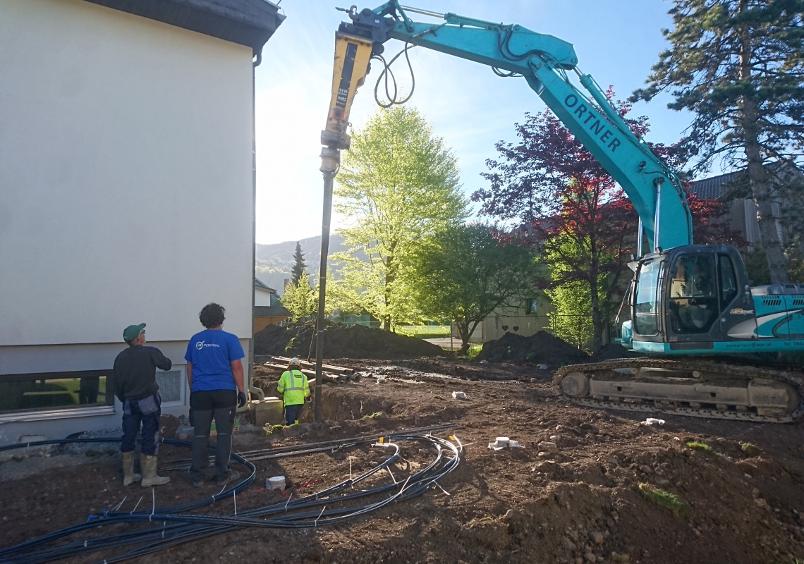 Energiepfähle der Sole-Wärmepumpe
