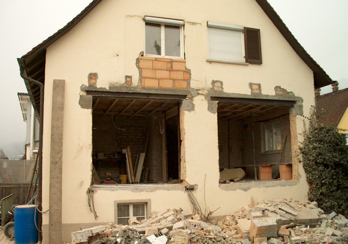 Der Durchbruch auf der Westfassade