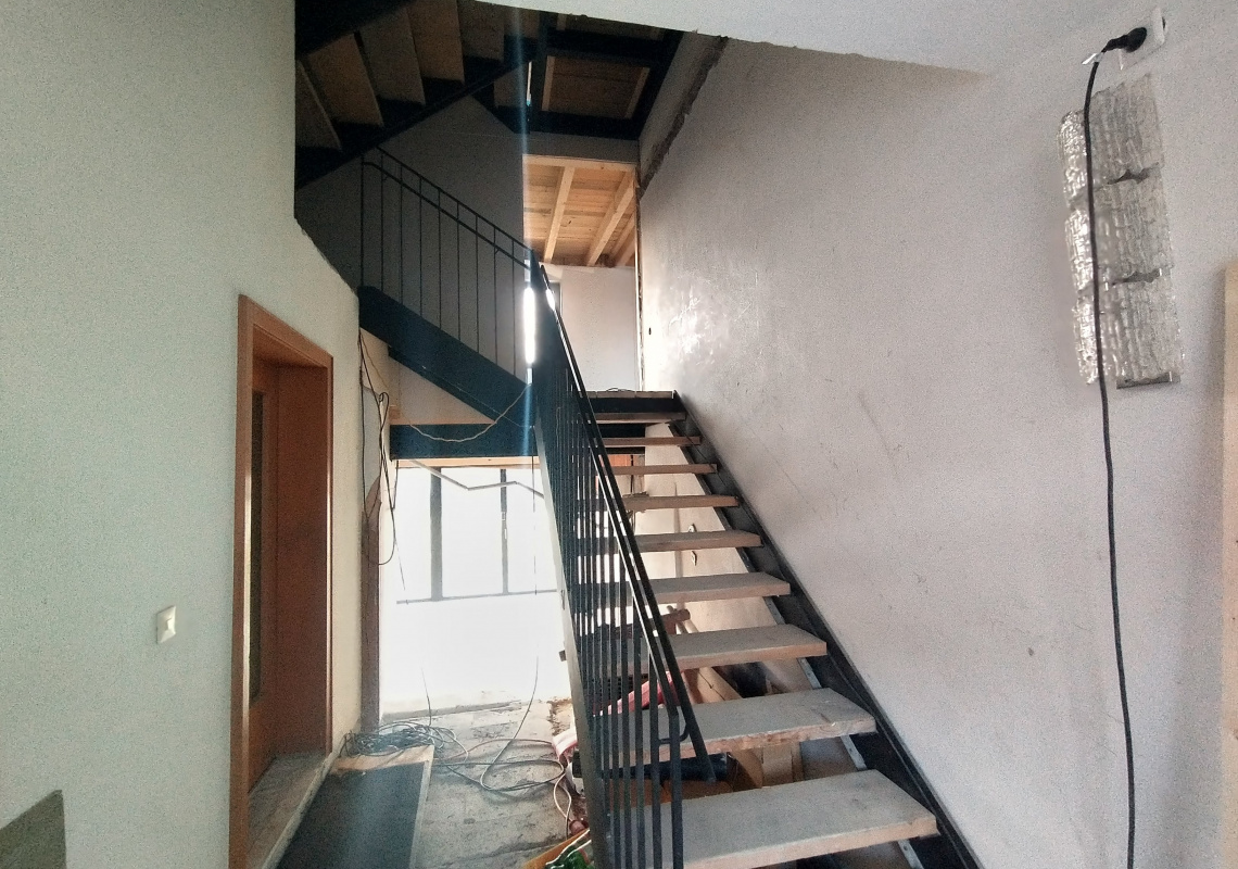 Die neue Stiege ins Obergeschoss