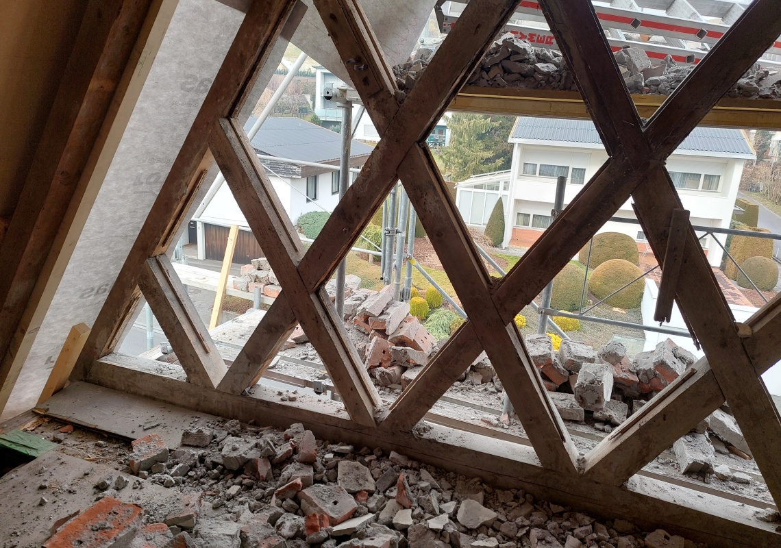 Blick vom Dachgeschoss in die Nachbarschaft