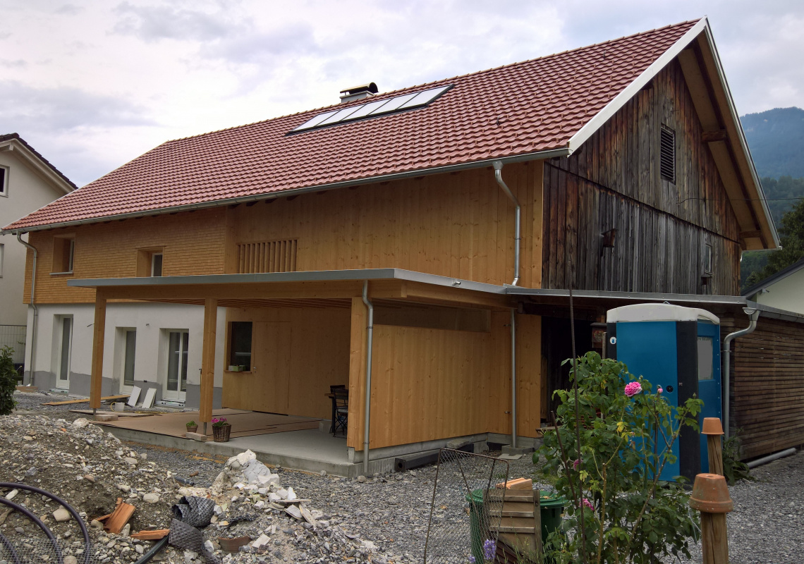 Die neue Loggia im Garten entsteht